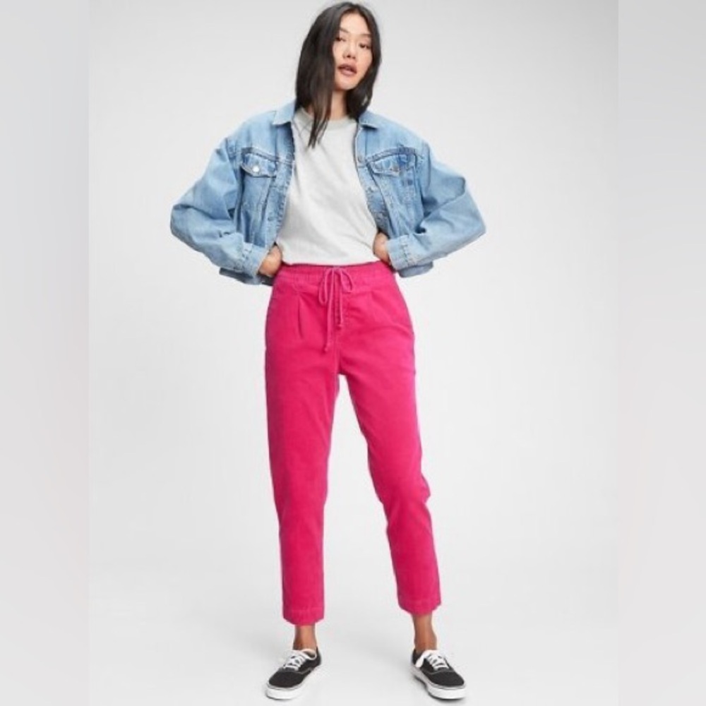 Gap High Rise Corduroy Joggers in Hot Pink (Bright Beet Purple) Size 8P
